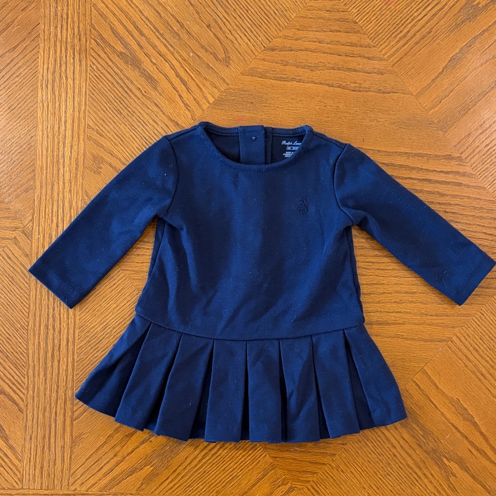 Ralph Lauren Dark Blue Pleated Dress